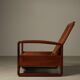 Mid-century architectural teak lounge chair with cane seat, 1950s