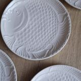 Set 5 assiettes poisson porcelaine blanche