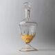 Carafe vintage en verre de Murano des années 1960, verre clair avec détails dorés et bouchon