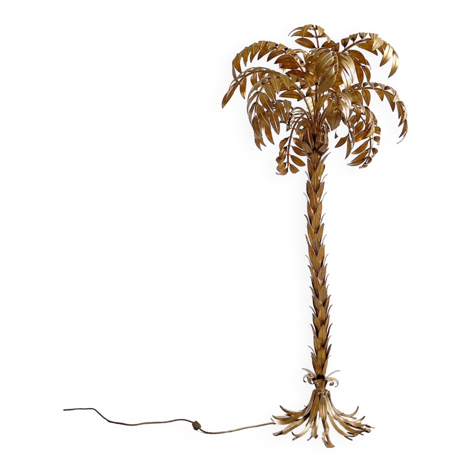 Large Hollywood Regency Palm-Tree Floor Lamp by Hans Kögl, Germany 1970s