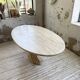 Travertine dining table 1970 Italy Tobia Scarpa