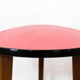 Pedestal table in formica and solid wood