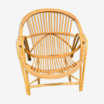 Vintage armchair rattan basket