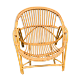 Vintage armchair rattan basket