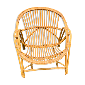 Vintage armchair rattan basket
