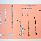 Affiche murale de l’école vent bois publié par Paul Sappl 1969