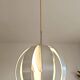 Brushed metal suspension light in vintage space age style