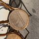 Set of 4 wooden and cane bistro chairs
