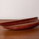 Organically Carved Serving Tray in Teak, 1950s Denmark