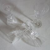 8 vintage Vannes crystal wine glasses