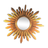 Miroir soleil bois doré italien 52 cm