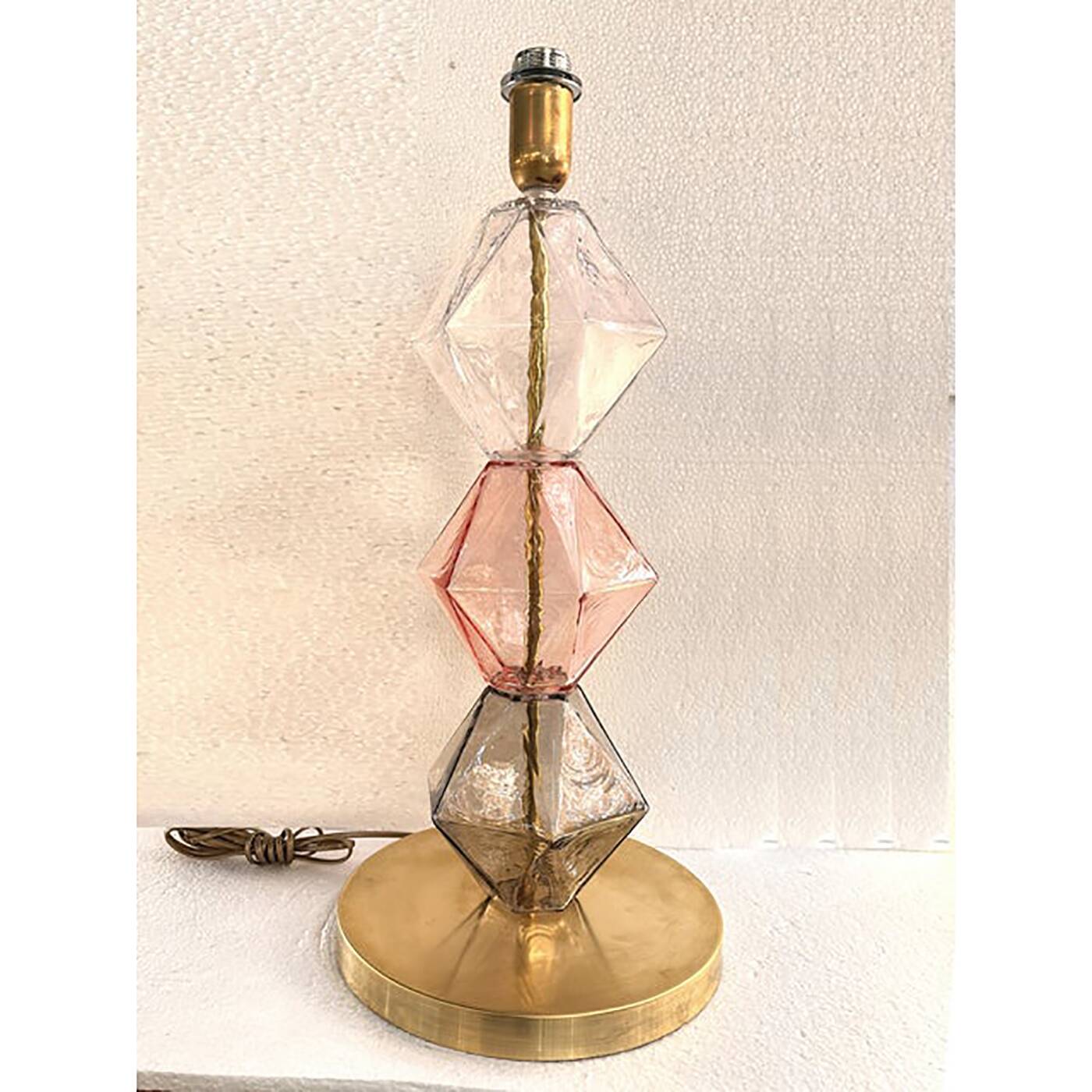 Set of Two Contemporary Italian Multicolor Glass Table Lamps