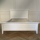 White double bed in contemporary wood, 160x200 cm