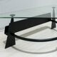 Table basse italienne moderne et contemporaine en métal noirci et plateau en verre