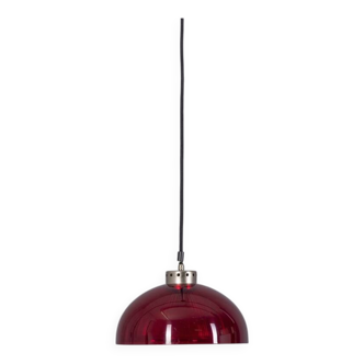VINTAGE 1980S RED PLEXIGLASS PENDANT LAMP, ITALIAN DESIGN