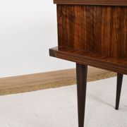 Vintage bedside table from the 50s in lacquered wood and mahogany.
