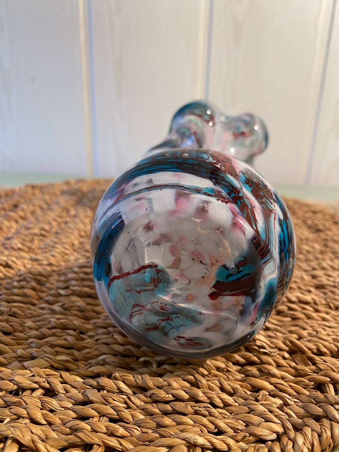 Marbled blown glass vase