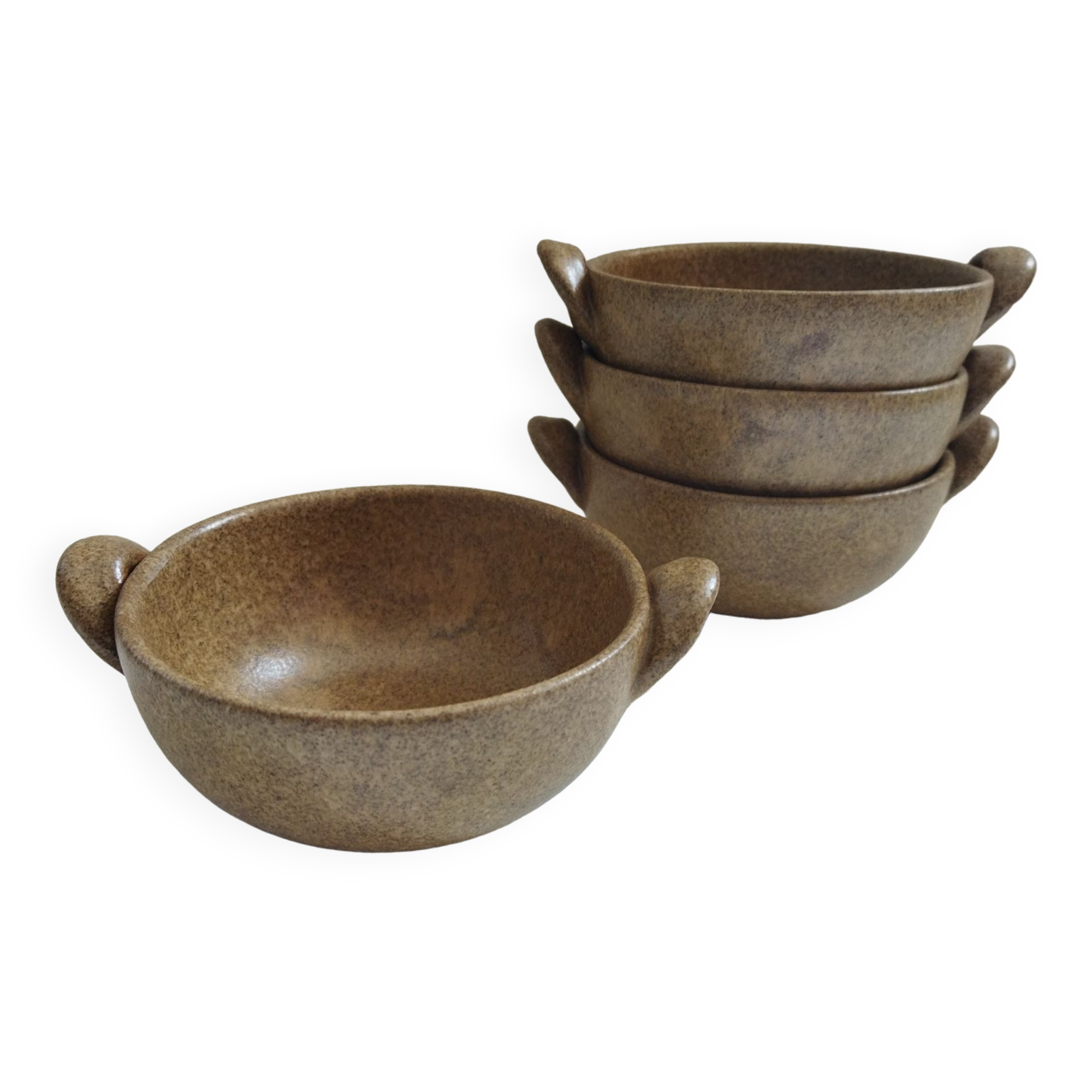 4 stoneware ear bowls