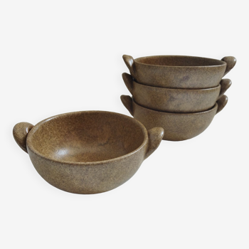 4 stoneware ear bowls