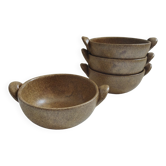 4 stoneware ear bowls