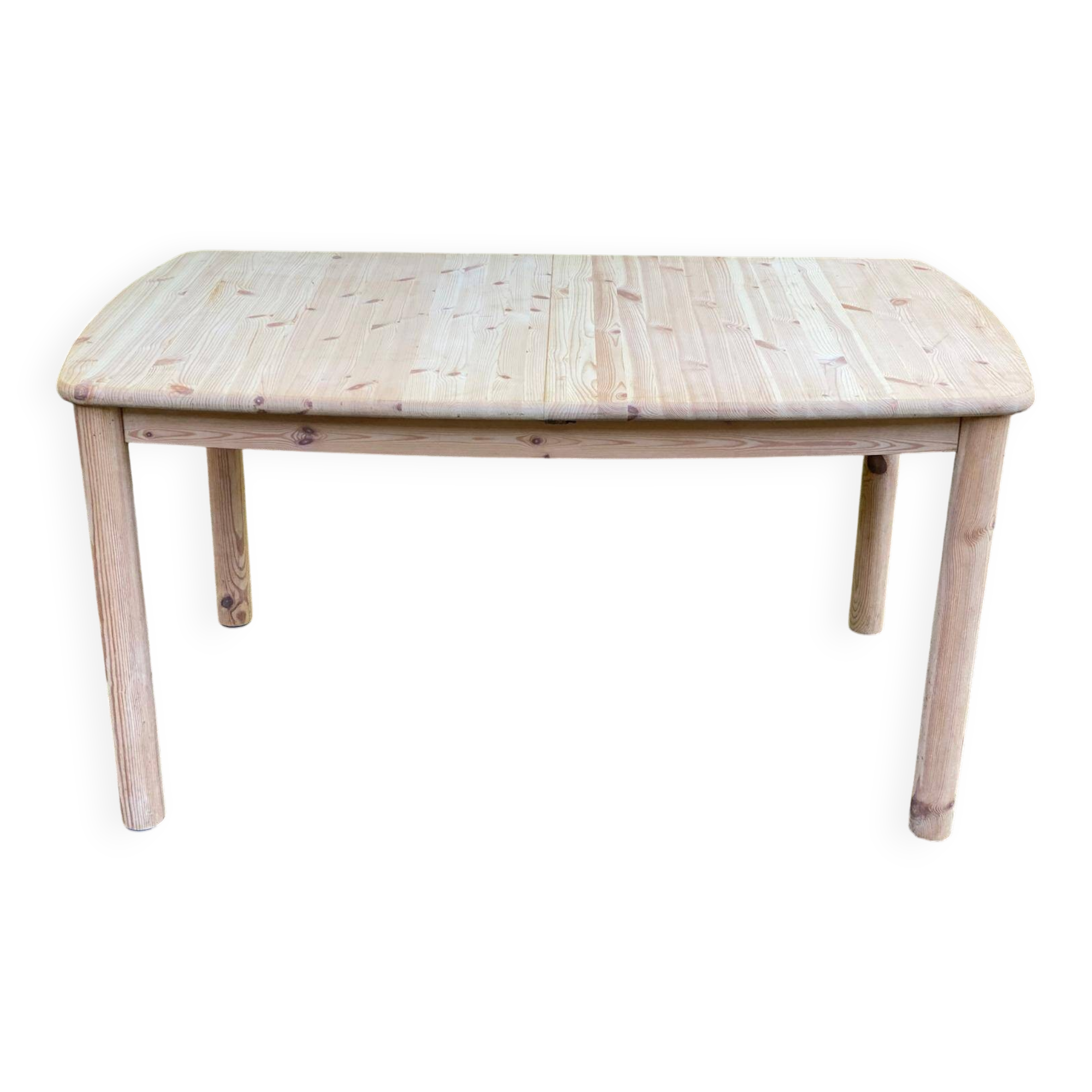 Scandinavian extendable dining table renovated in solid wood 180cm