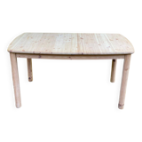 Scandinavian extendable dining table renovated in solid wood 180cm