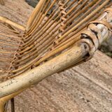 Rattan living room, set of 2 armchairs and a coffee table
