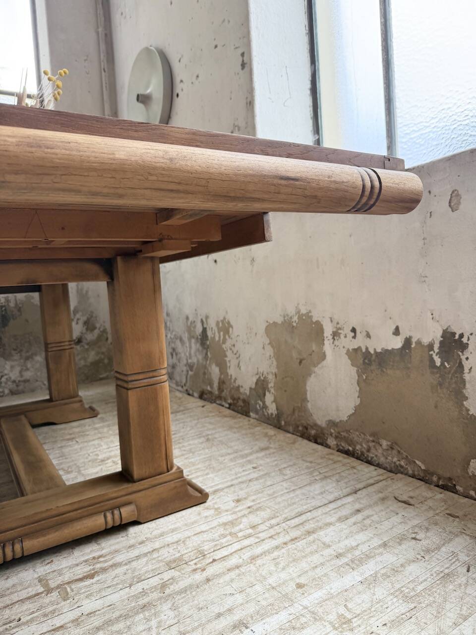 Table de repas chêne 1940 Dudouyt 240cm