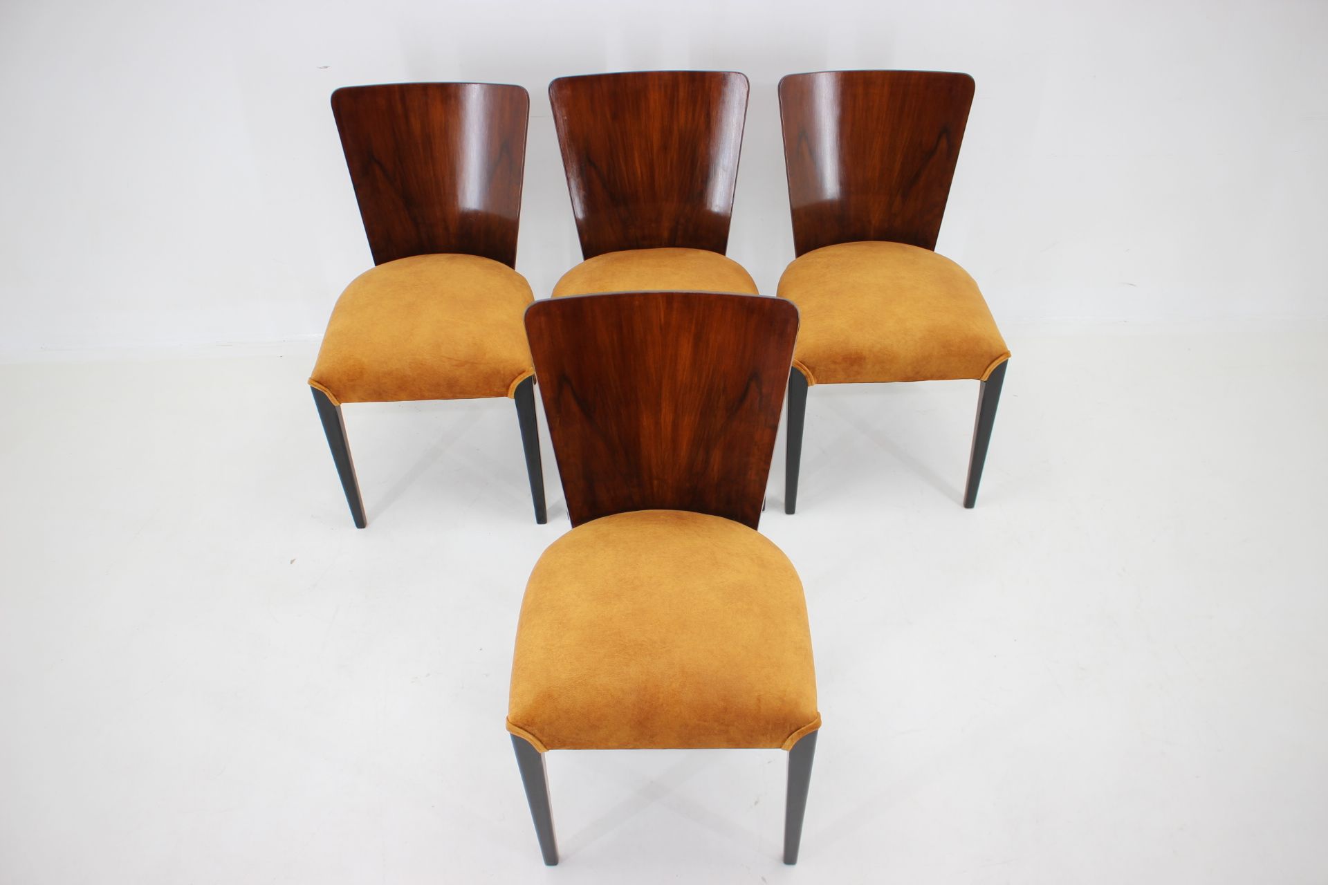 1950s Jindrich Halabala dining chairs H-214 for UP Závody set of 4