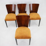 1950s Jindrich Halabala dining chairs H-214 for UP Závody set of 4