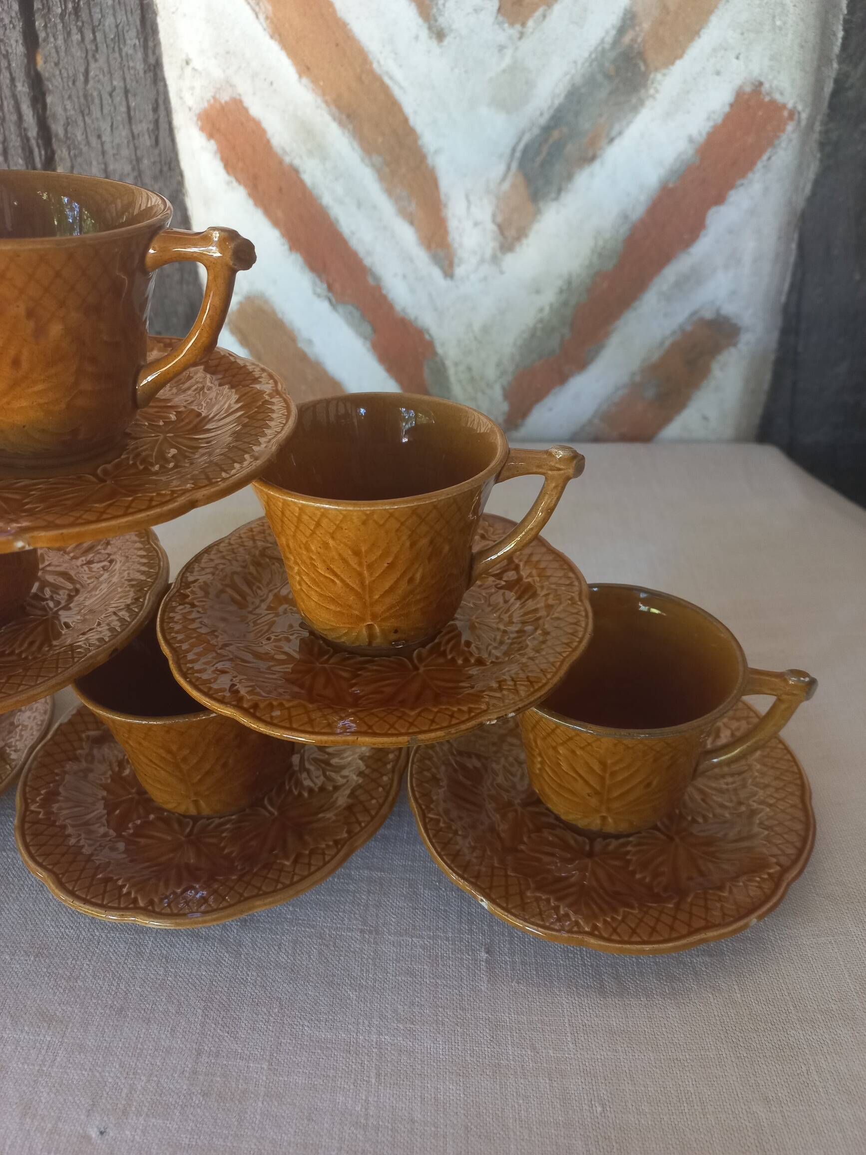 Gien Primefleur coffee service cups and saucers