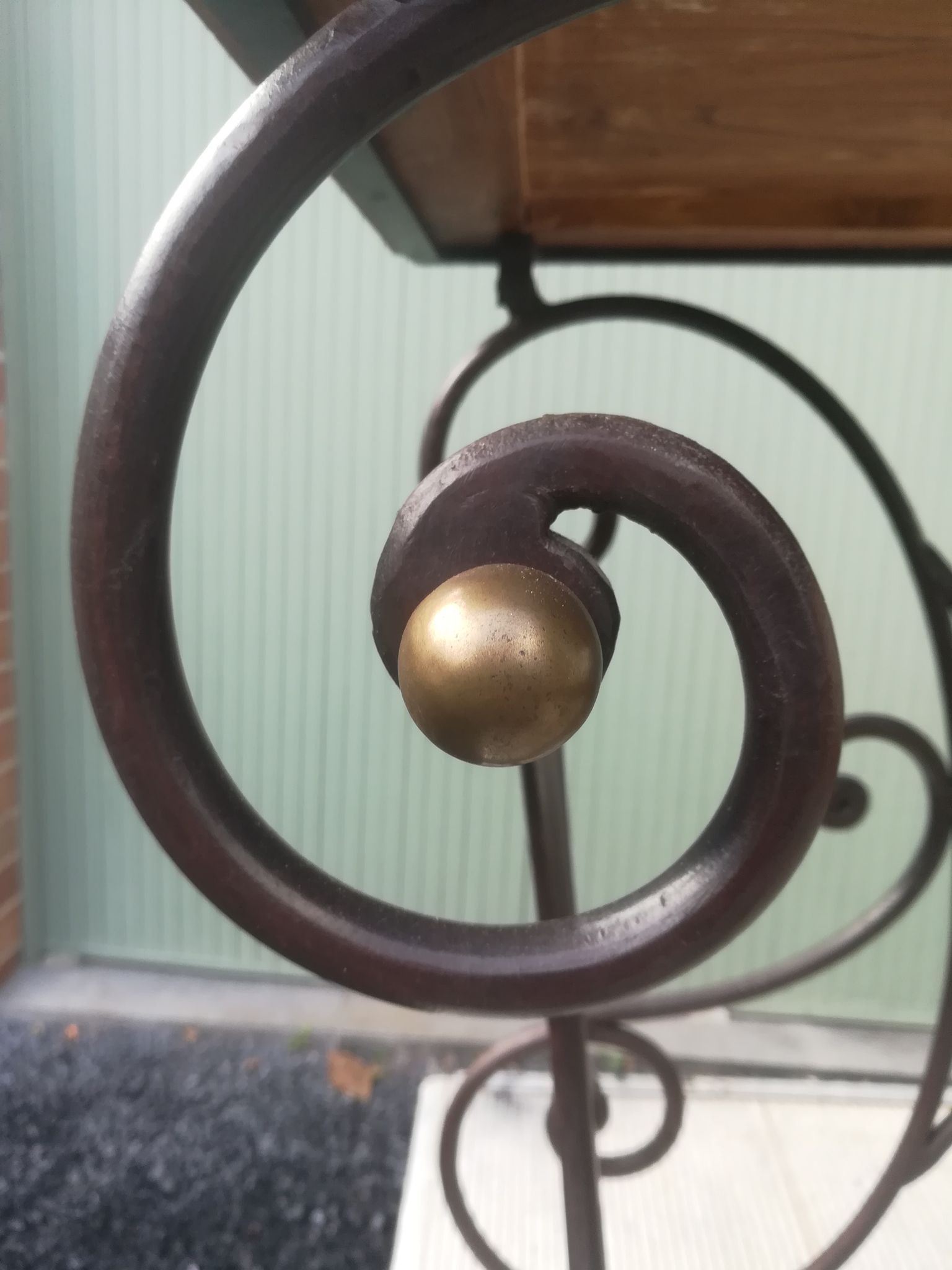 Wrought iron and bronze butcher's table