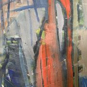 Vintage Modernists Oil Painting Still Life With Red Bottle, Signed Falck