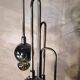 space age chrome floor lamp, 1960/70. h 180x30