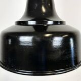 Industrial black pendant factory lamp with cast iron top, 1970s