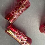 6 red glasses cut in orangeade – mid-twentieth