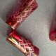 6 red glasses cut in orangeade – mid-twentieth