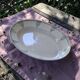 Large oval dish from the 19th century, ironstone, signed Moulin des Loups.