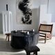 Table basse noire en bois massif