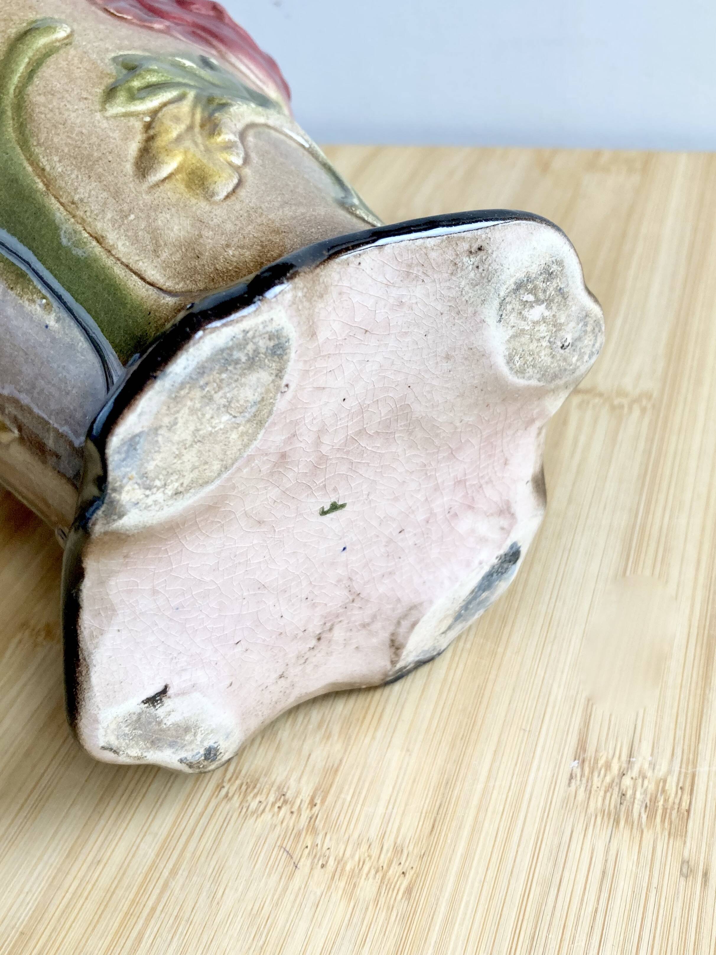 Large Art Nouveau Barbotine vase from Saint-Amand