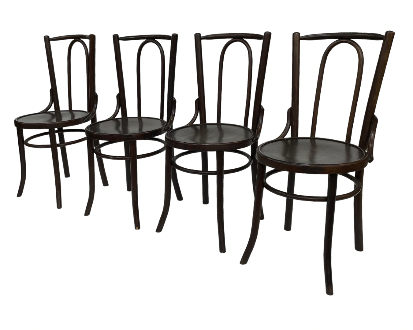 Set of four vintage bistro chairs 50