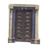 Old Indian door in old teak, piece and patina of origin