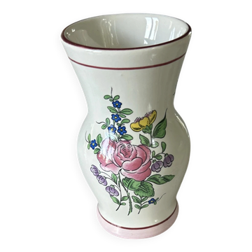 Ancien petit vase faïence lunéville k&g décor réverbère  13