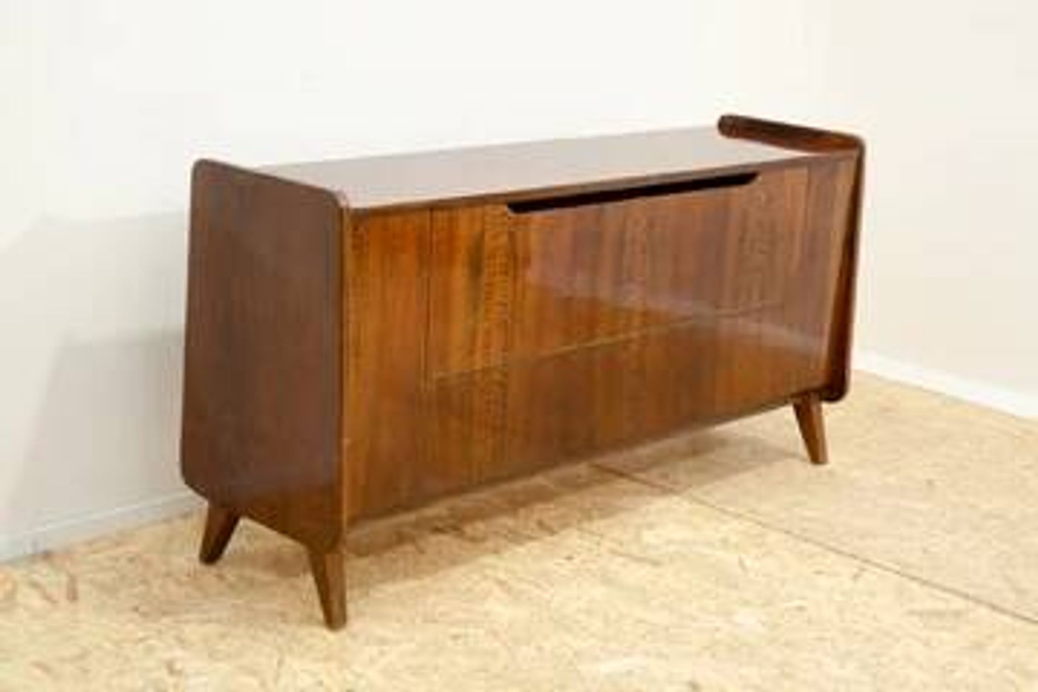 Mid-century walnut dresser by František Jirák, storage cabinet, 1970s