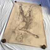 Large drawing of a man signed around 1943 pencil on paper dimensions: height -120cm-