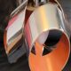 Massive Belgique three-armed waterfall pendant lamp in chrome and orange lacquer