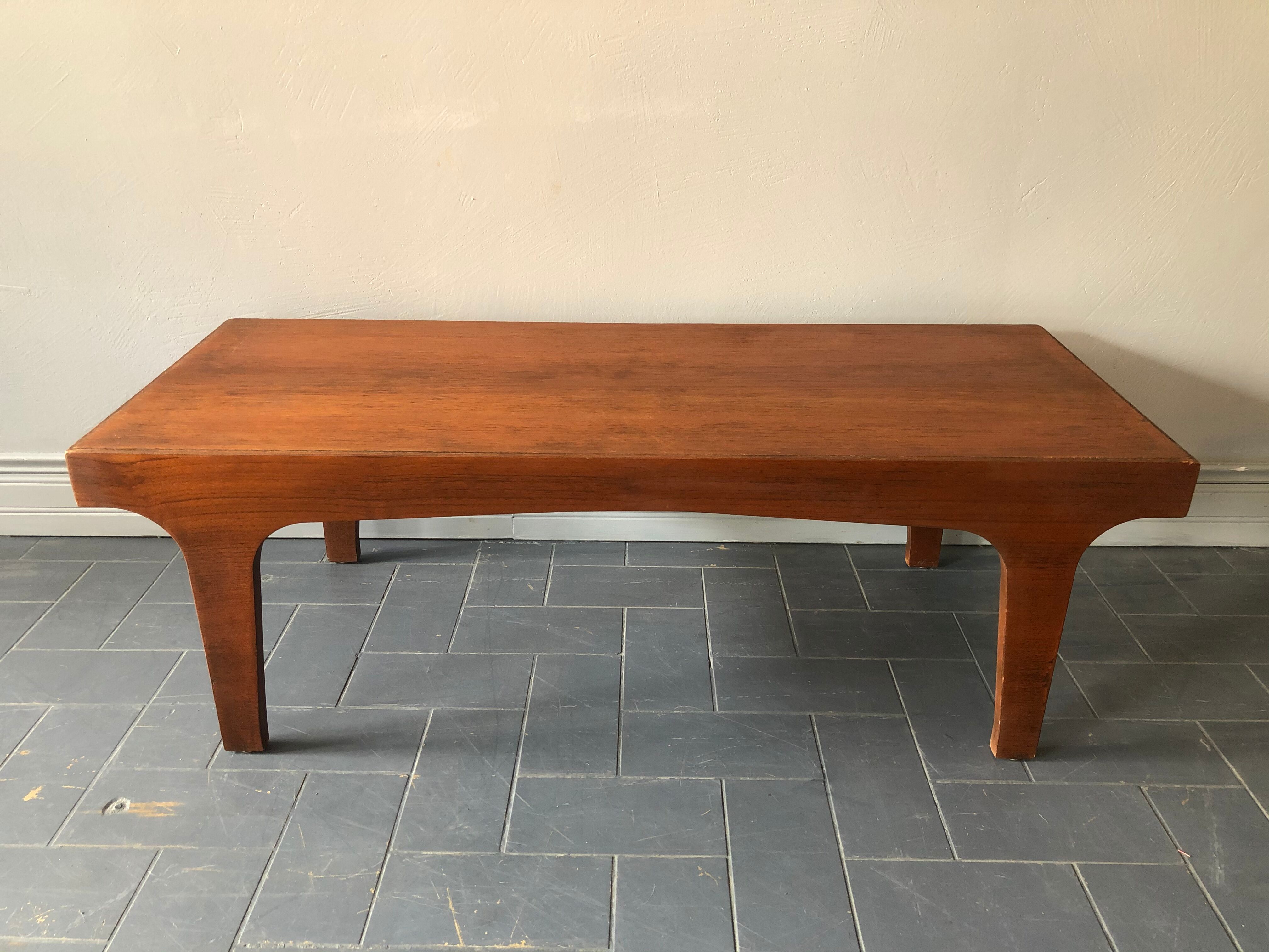Vintage coffee table teak veneer
