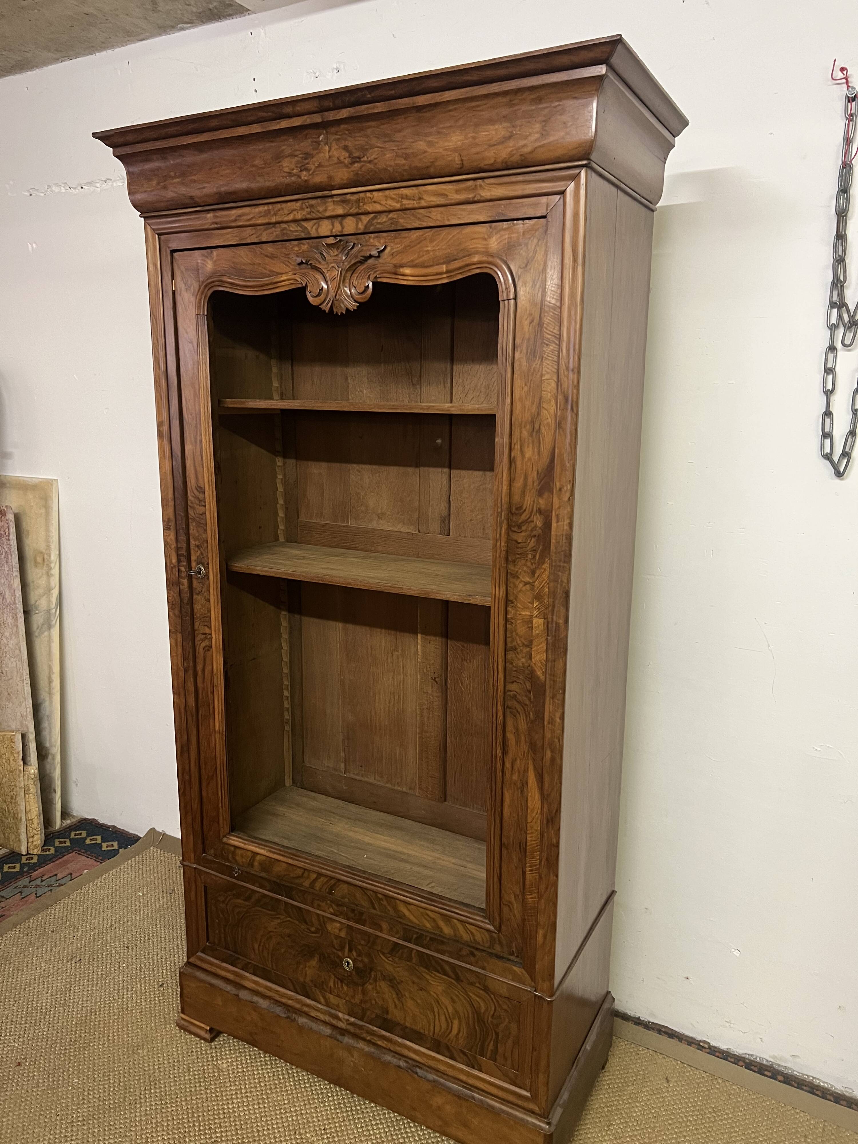 20th-century walnut library