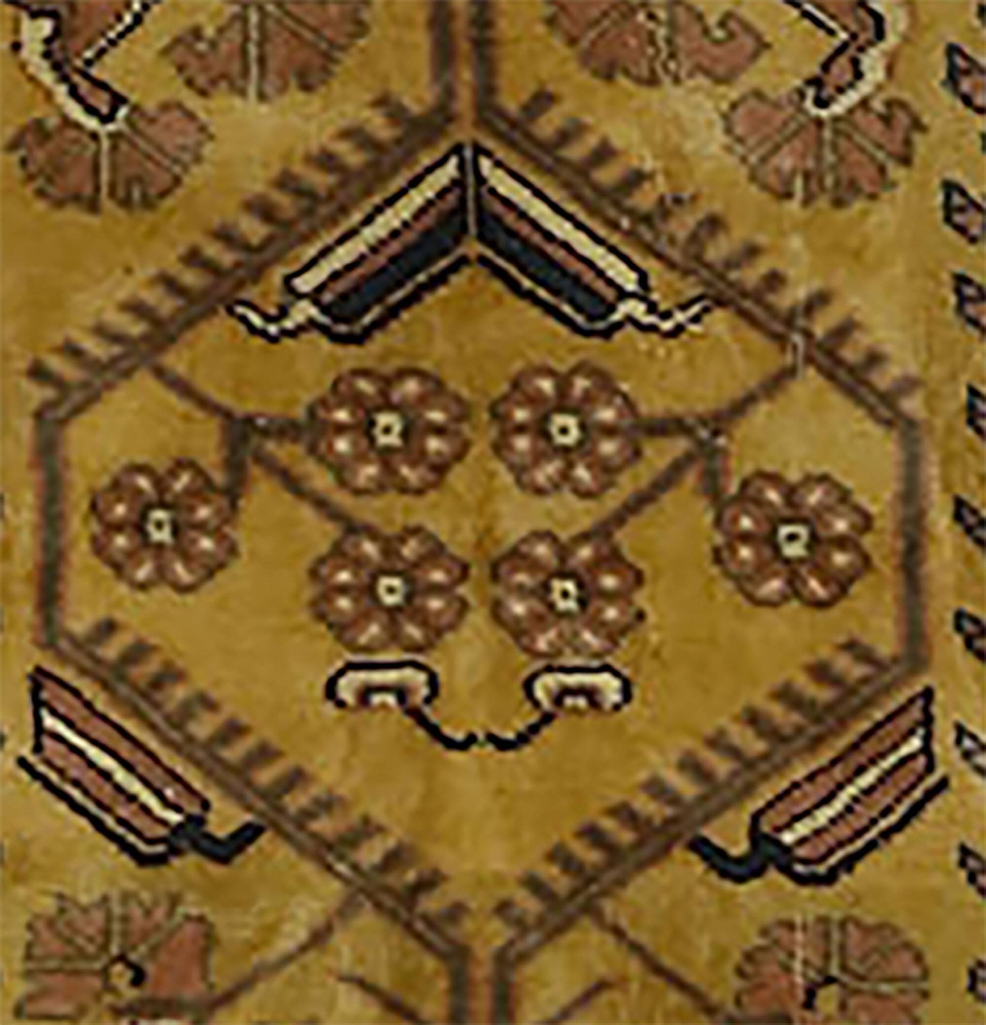 Large Vintage Oushak Rug Beige Brown 330 x 249 cm