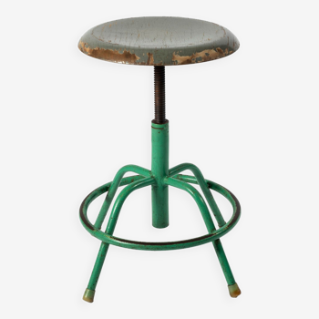 Industrial adjustable stool, Poland, 1950s